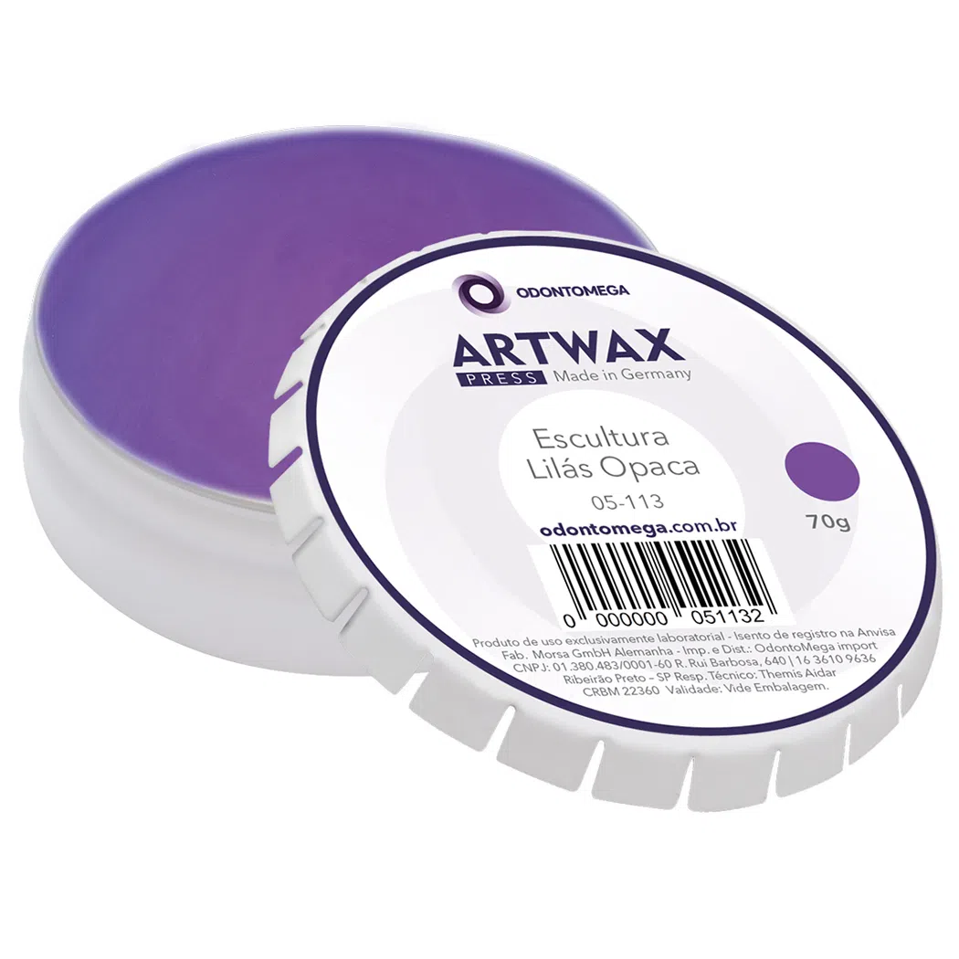 Cera Para Escultura Artwax Press Lilás Opaca - Odontomega